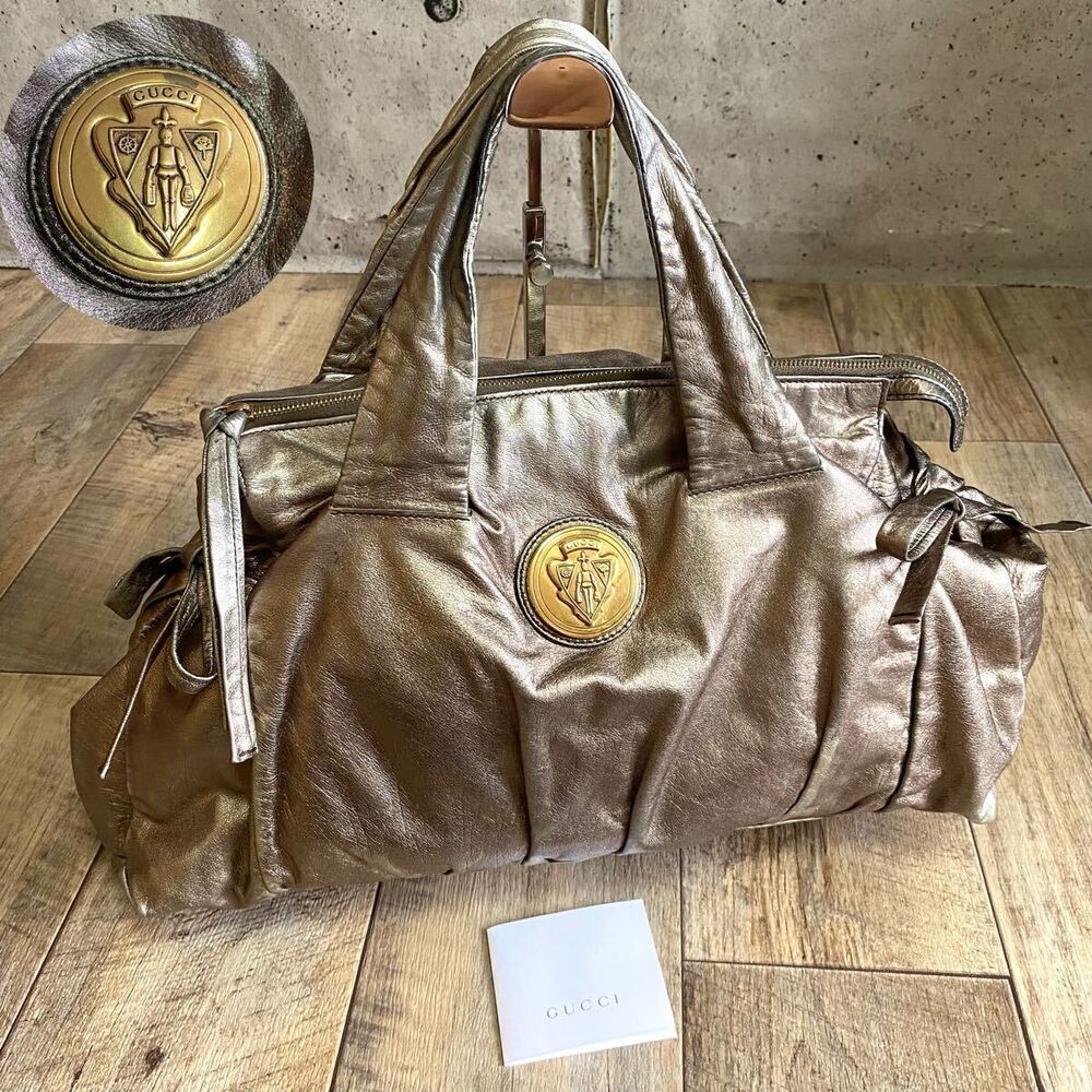 Gucci Hysteria Leather Bag Handbag Tote Silver Shoulder